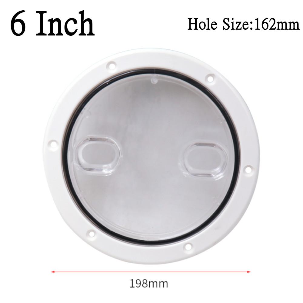 4/6/8 Inch Black Marine Boat RV Black Round Deck Inspection Cover Access Hatch Covers White/Transparent Hatch Cover Plate