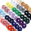 20pcs 4cm Mini Satin Ribbon Flowers Colorful Rhinestone Handmade Flowers For DIY Clothing Sewing Headwear Decoration Accessories
