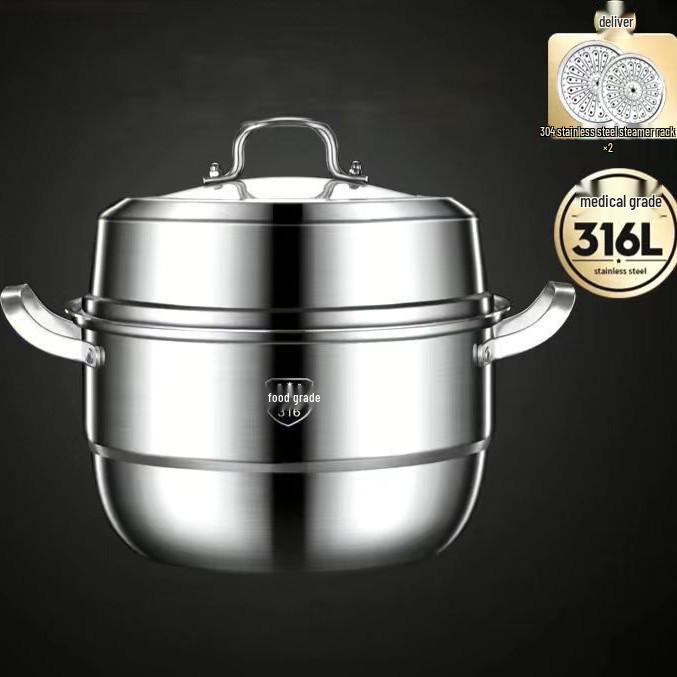 316 Stainless Steel Multi-layer Steamer Pot with Large Capacity