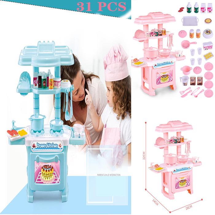 Kids Miniature Kitchen Set Toy Plastic Pretend Play Food Children Toys With Simulation Sound Light Buy At A Low Prices On Joom E Commerce Platform