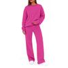 Women's Crewneck Sweatshirt and Jogger Pants Set for Fall Winter Casual Wear