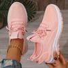 Women's White Low-Top Knit Sneakers Lightweight Lace-Up Anti-Slip All-Season Casual Light Workouts
