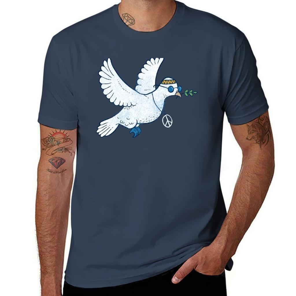 Das Hippie-Tauben-T-Shirt Große Größe Lässiges T-Shirt