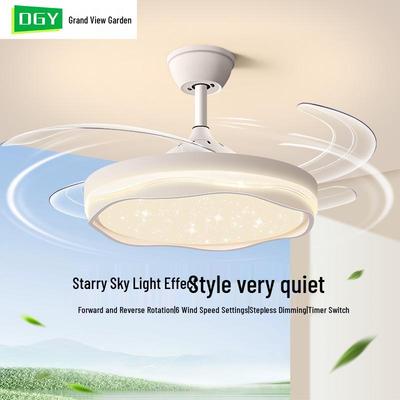Silent Modern Minimalist Ceiling Fan Light for Home & Master Bedroom - Cream Style, Eye-Protective Design