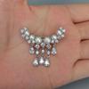 Natural Freshwater Cultured White Pearl Cubic Zirconia Pave Silver Plated Brooch