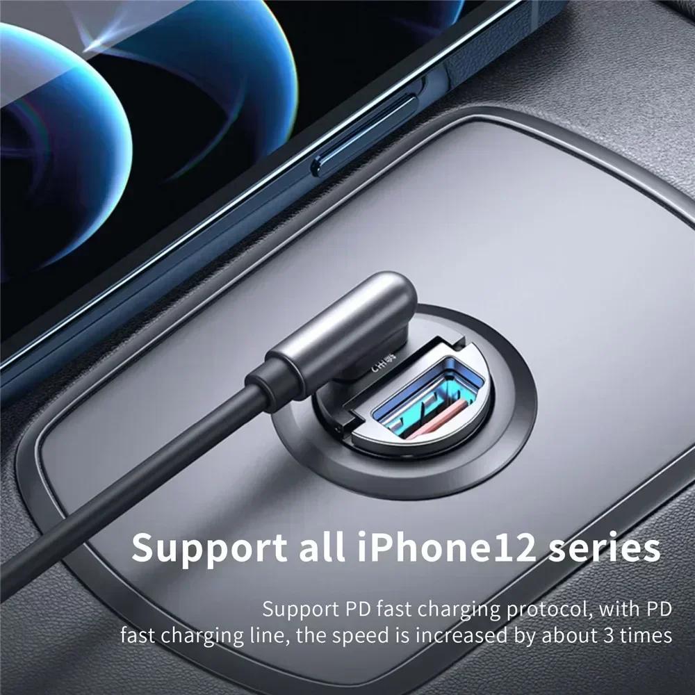 Car 100/200W Dual Port Mini USB Charger Ultra Fast Charging Cigarette Lighter Socket 12-24V Aluminum Cell Phone Adapter New