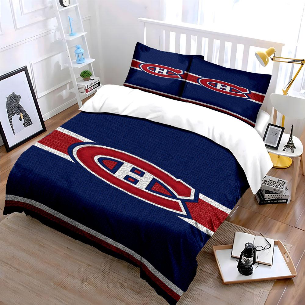 "Red and Blue Knitted Logo Design" Print Bedding Set Duvet Cover Pillowcases (1* Duvet Cover 2* Pillowcases Do Not Include Comforter)
