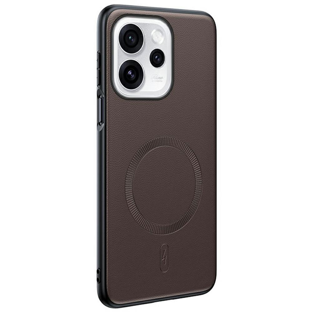 Dla Oppo Reno15 5G (Światowy)/Reno15c 5G (Chiny) Magnetyczne Etui Pokryte Skórą TPU + PC Pokrowiec na Telefon