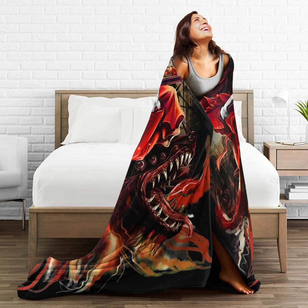 Anime Hellsing Blankets Fleece Print Breathable Ultra-Soft Throw Blanket for Home Travel Bedspread