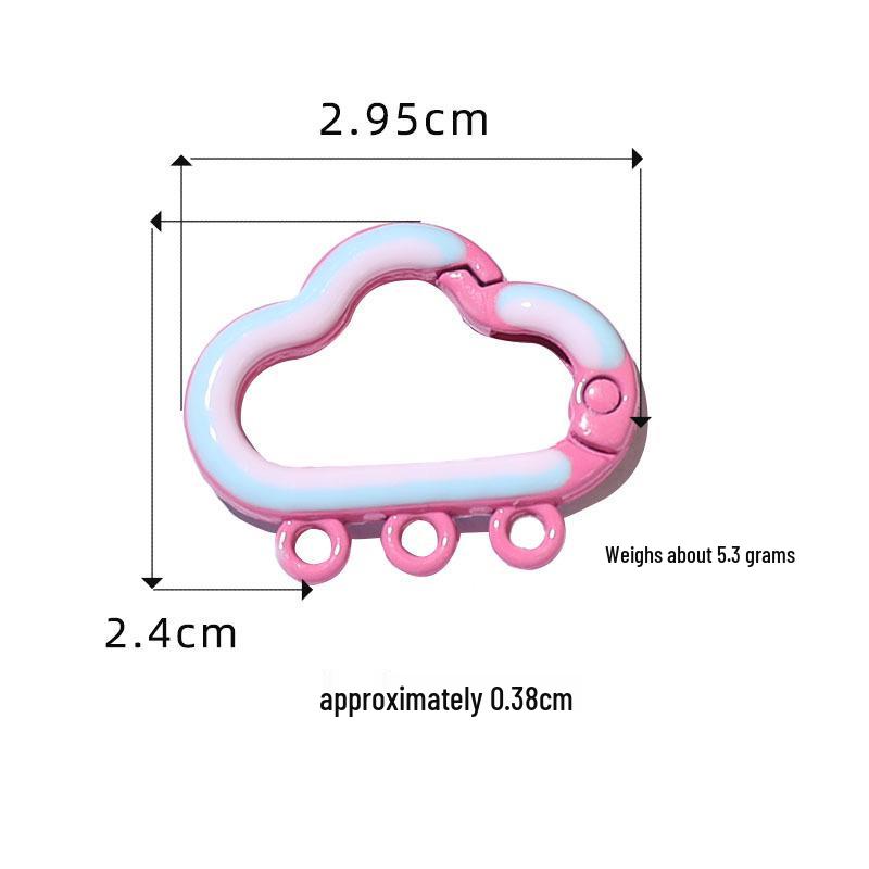 Colorful Cloud Spring Buckle Pendant Keyring - DIY Jewelry Accessory
