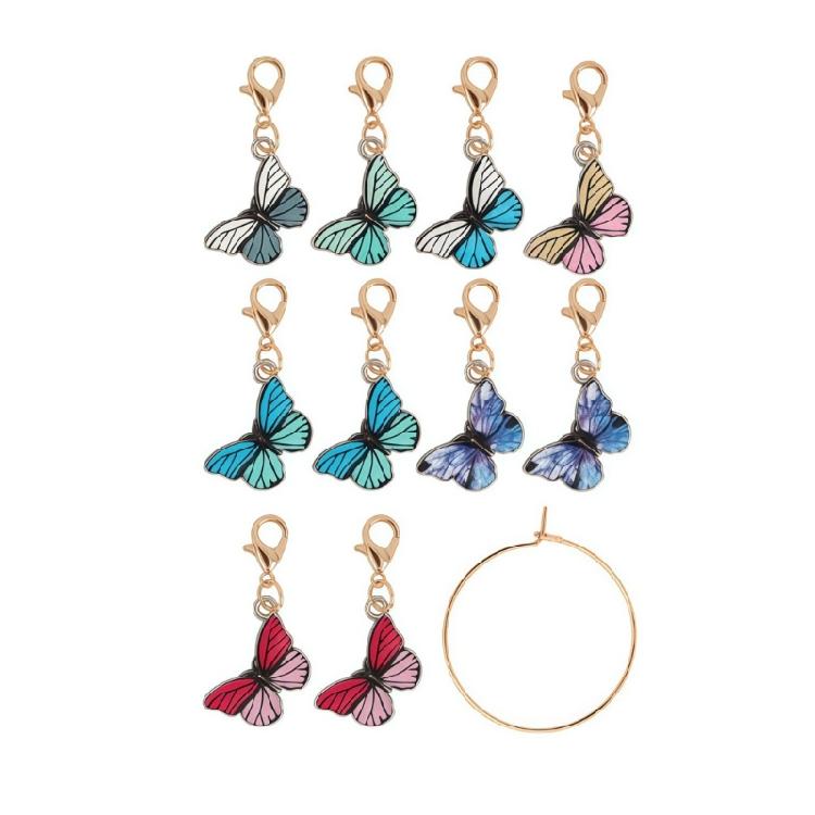 Knitting Progress Markers with Metal Clasps and Storage Rings for Crochet Row, Sewing Crafts and DIY Needlework