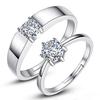 Fashion Exquisite Silver Color Pair Rings for Women Men Adjustable Couple Engagement Wedding Gift Jewelry Accessoires