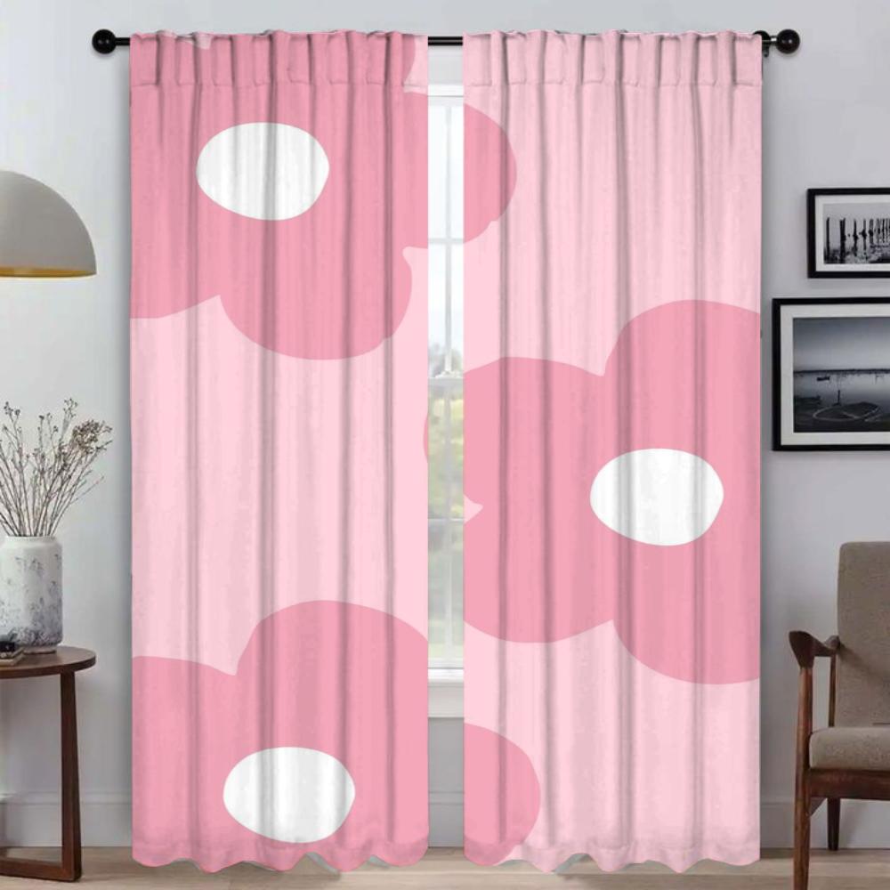 Kitchen Curtains for Living Room Curtain a Lot of Flowers Shades Partition Blinds Tulle for Bedroom Halloween Decoration Elegant