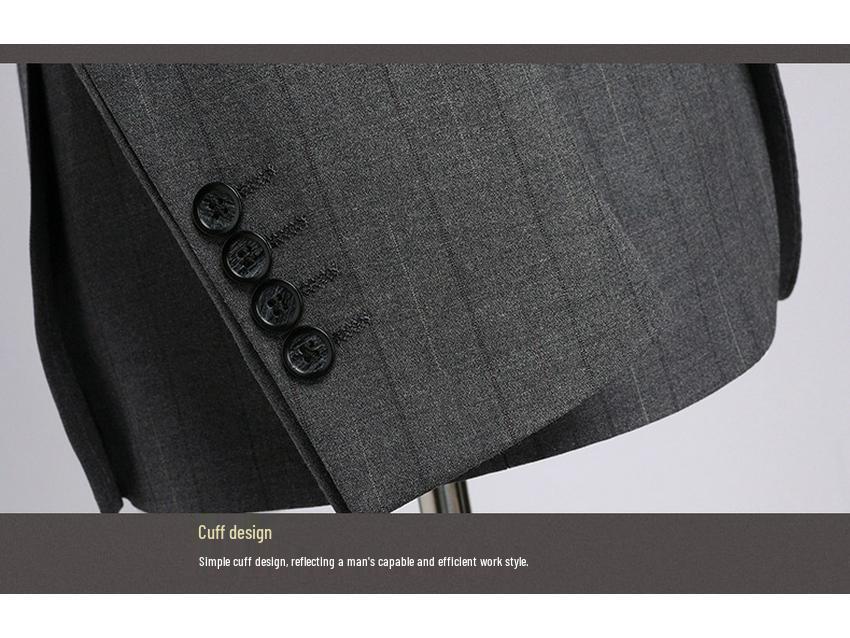 2026 Premium Men's Slim Fit Stripe Suit Set for Business, Wedding, and Formal Wear