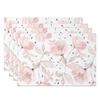 Bohemian Floral Placemats Delicate Daisy Rose Design Elegant Aesthetic Washable Table Mats for Dining Kitchen Tea Party Decor