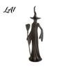 Black Cat Statue Abstract Witch Figurine Resin Statue Gothic Heavy Duty Crafts Ornament Halloween Tabletop Decor for Home Mantel Office Desk Retro