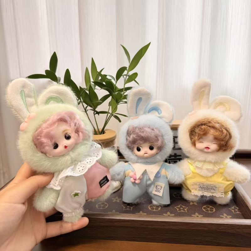 Kawaii Plush Bunny Loli Princess Doll Keyring Pendant Cute Vinyl Doll Backpack Decor Keychain Birthday Xmas Gifts