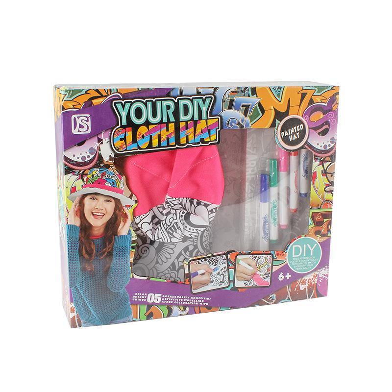 Children'S Diy Color Graffiti Hat Toy, Washable Painting Filling, Hands-On Brain Science And Education Parent-Child Interaction