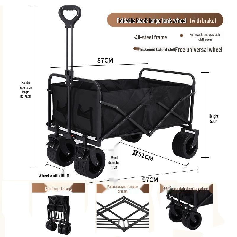 Portable Foldable Camping Trolley for Outdoor Picnics and Outings