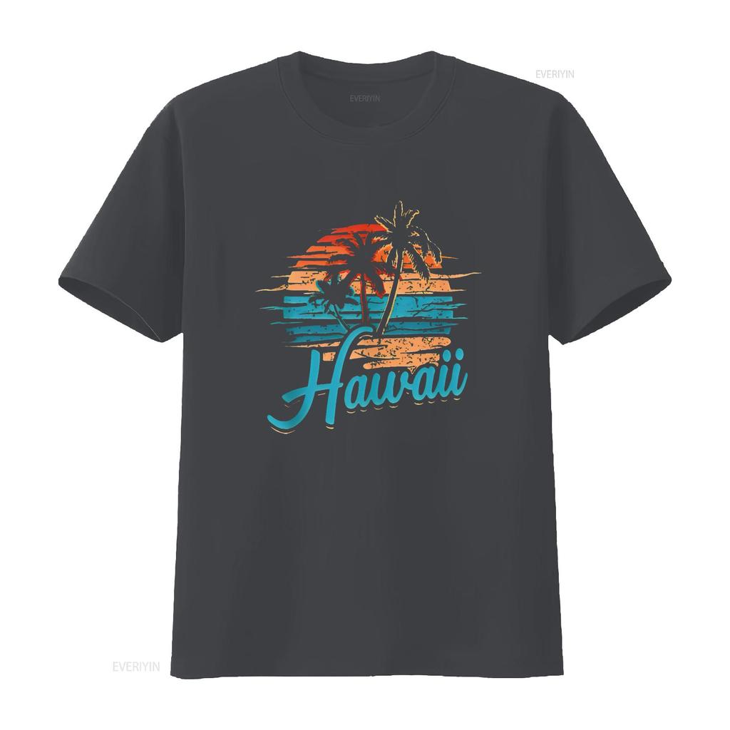 Womens Hawaiian Island Tropical Hawaii Design Vacation Souvenir T Shirt vintage Washed Top For Everyday Wear Comfortable Unisex
