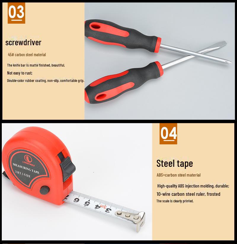Complete Household Tool Set: Manual Repair Kit with Gift Box