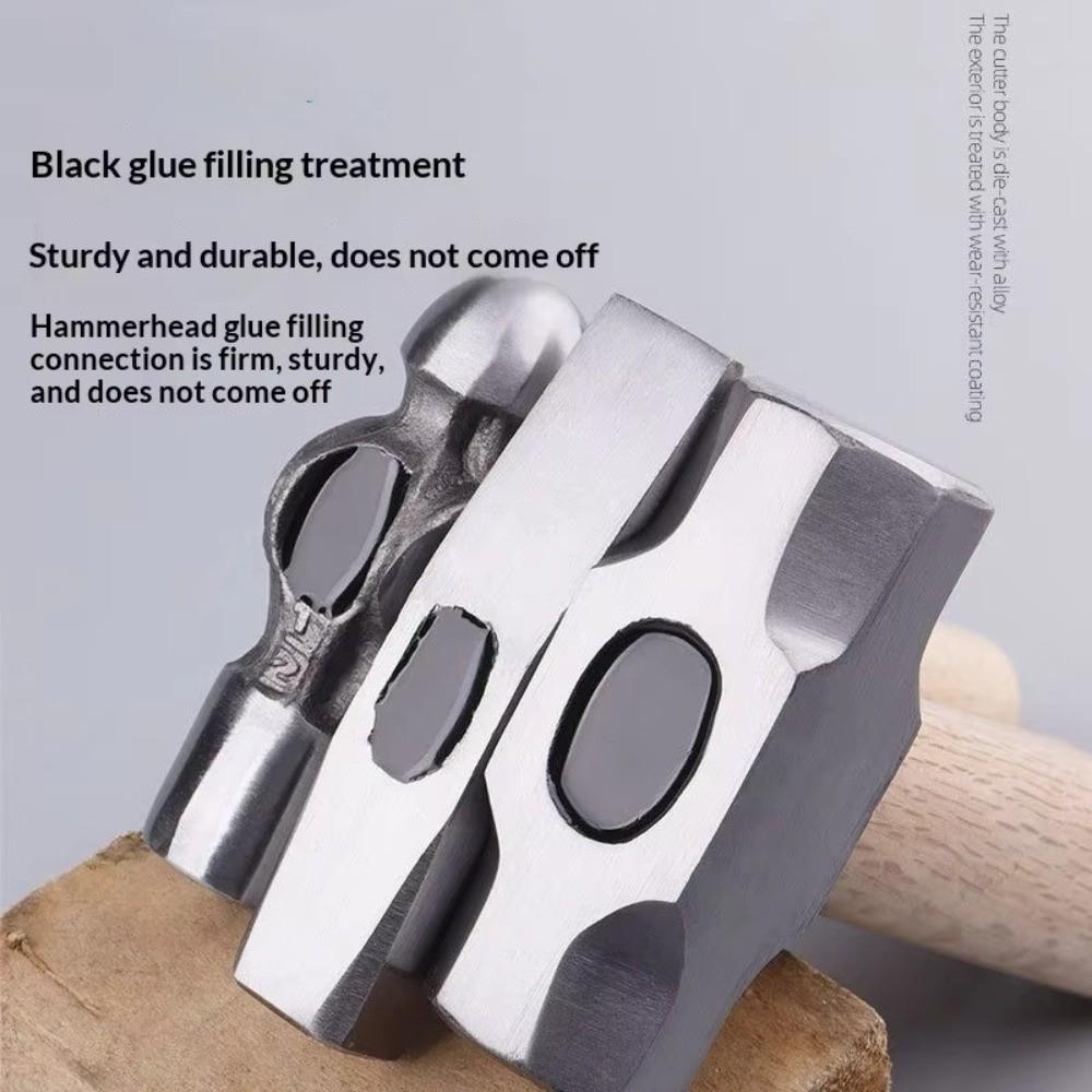 Durable Wooden Handle Hammer High Carbon Steel Round Head Hammer Mini Hammer Small Repairs