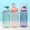 2000ml Reminder To Drink Plastic Sports Water Bottle with Graduated Water Bottle Portable Space Cup Large Capacity Kettle