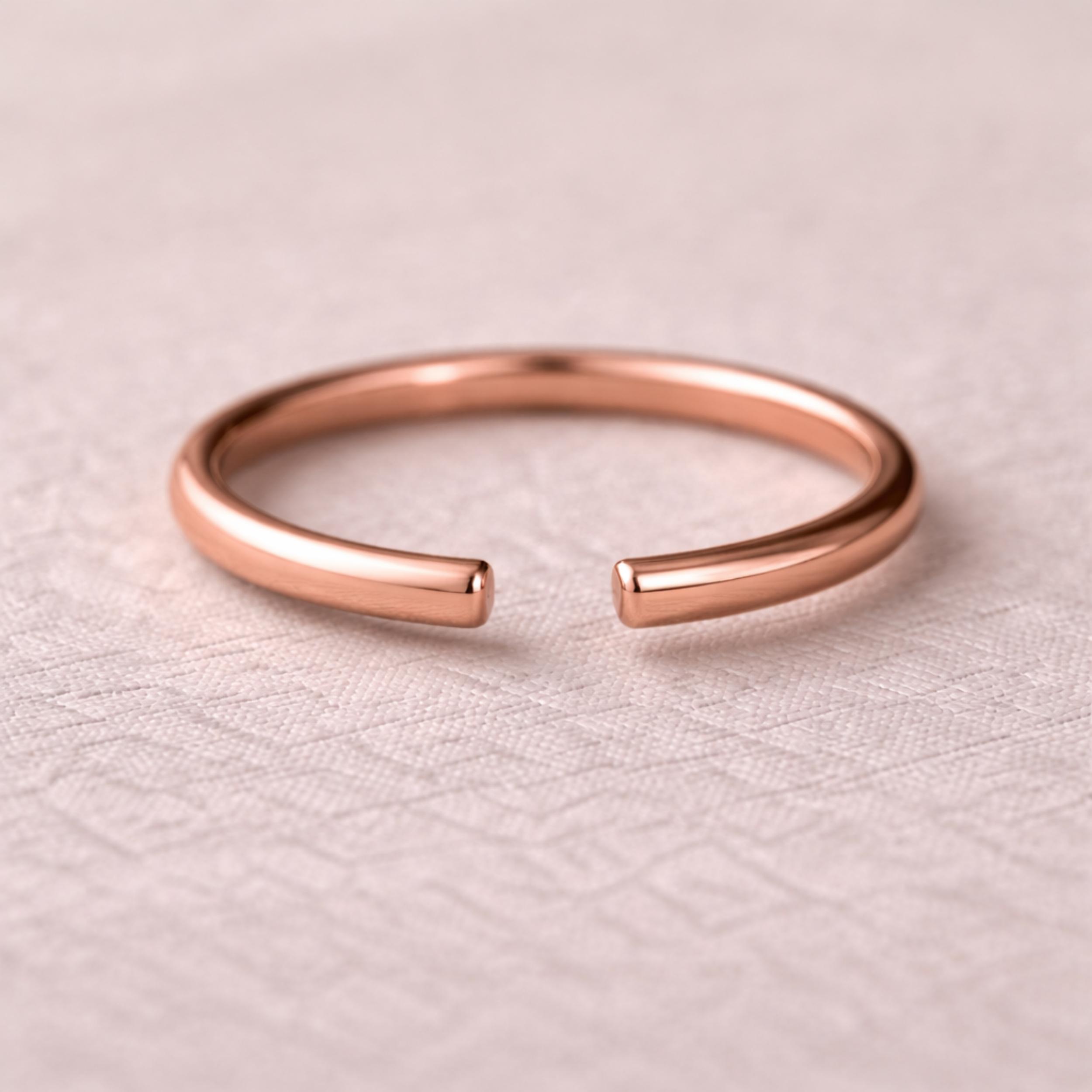 

Pure Copper Open Ring, Minimalist Adjustable Copper Band, Simple Dainty Stackable Ring, Handmade Everyday Wear Jewelry 4 медный