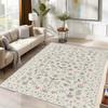 Bohemian Pink Floral Area Rug for Living Room Bedroom Non-Slip Soft Machine Washable Floor Mat Home Decor