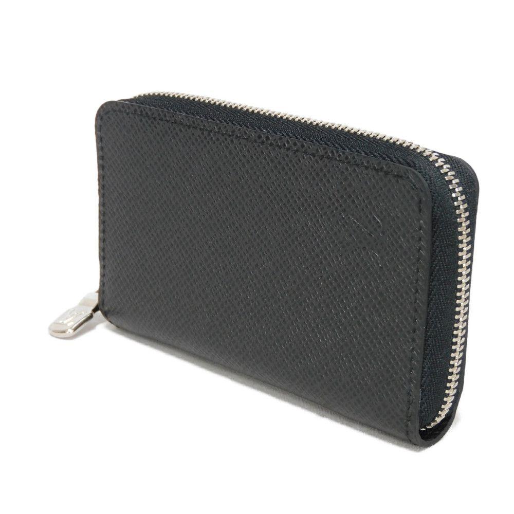 Used 12564 Zippy Coin Purse M30511 7943 New LV Logo Embossed Black Zip Around Taiga Noir Men's from Japan AUTHENTIC