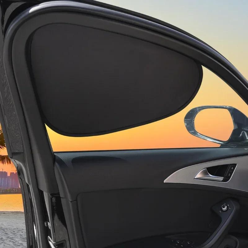 2PCS Car Sunshade Car Sunscreen Thermal Insulation Car Square Window Interior Curtains Sunshade Anti-static Arc Glass G9D5