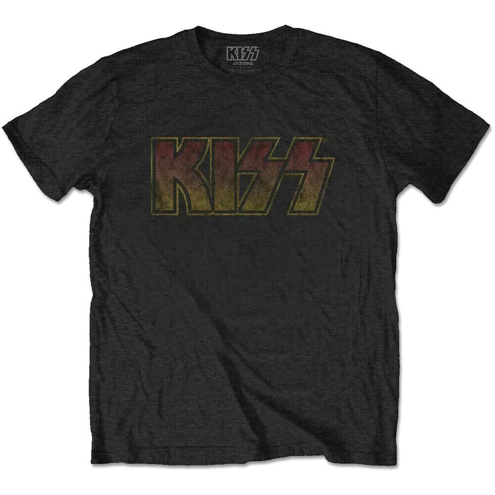 

Черная классическая футболка с логотипом Kiss Vintage Rock Metal Band Gene, футболка унисекс