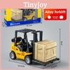 Plastic Inert Construction Forklift Toy For Kids With Push And Pull Functionality