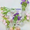 Mini Flower Vase Refrigerator Magnet with Fake Flower 3D Miniature Plants Vase Fridge Magnet Home Office Kitchen Decoration