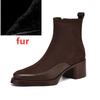 Fashion AIYUQI 2025 New Women's Short boots Genuine Leather Chunky Heel High Heel Boots female Large Size Pointed Toe Women Ankle Boots