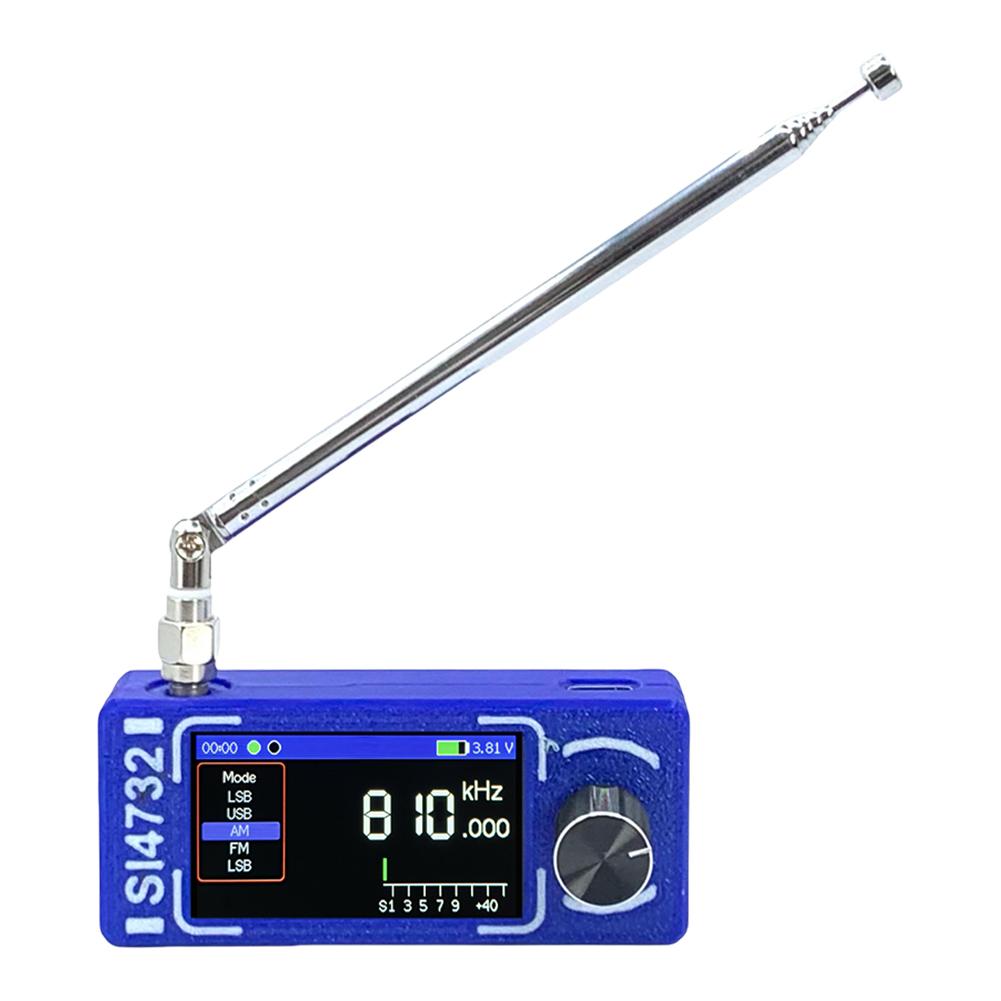 SI4732 0.5-108mhz Portable Radio LSB USB AM FM Pocket Mini Radio 1.9" IPS Screen HF SW MW VHF ESP32 Radio Receiver with Antenna