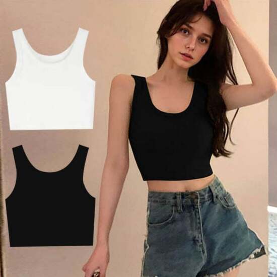 Shop Women S U Neck Cropped SleeveleSS T ShirT Won wSh Wfd72cf