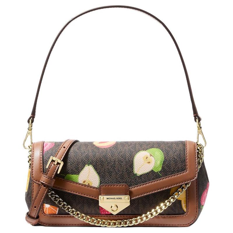 MICHAEL KORS Soho Logo Print Coated Canvas Shoulder Bag Small Women s Brown коричневый