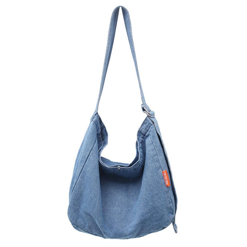 

Джинсова сумка через плече для пари Студентська сумка через плече Жіноча сумка для покупок світло-синій колір