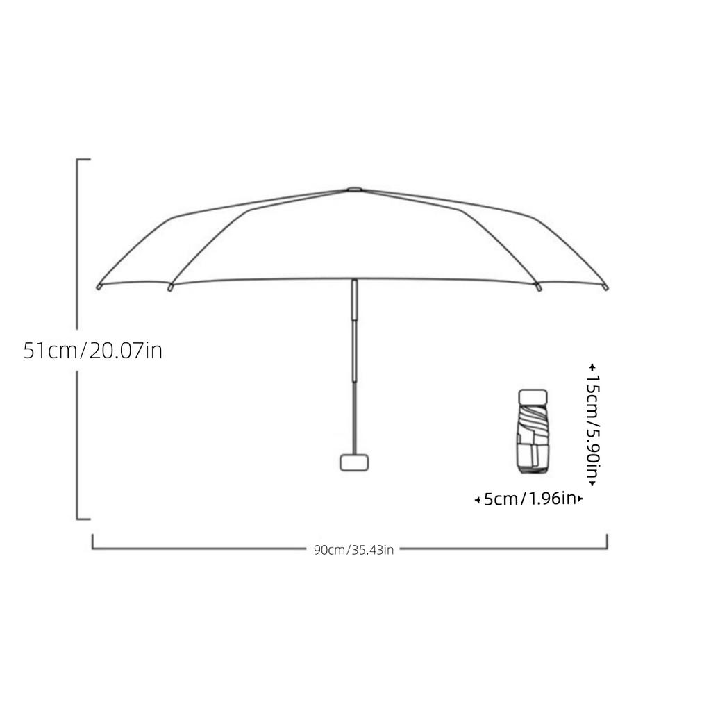 The New Convenient Mini Umbrella That Can Be Carried Cross-body In a Card Holder, Rain Or Shine, 99% Sun Protection