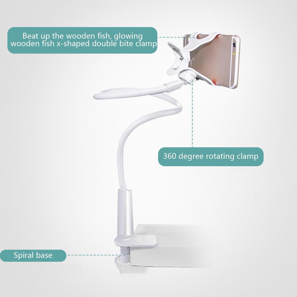 Adjustable 360 Degree Rotating Portable Lazy Phone Holder Suitable for Bedside Offices and Home with Clip