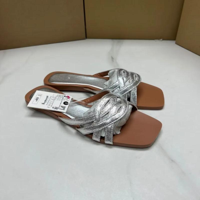 

Soleist Summer Women s Flat Slippers Breathable Hollow Cross Design Female Outdoor Beach Slides Large Size Casual Street Ladies Shoes 37 серебряный