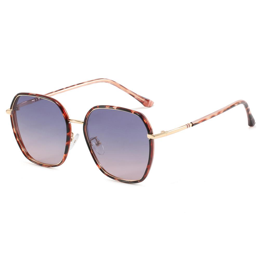 Hot-Selling Metal Large Frame Temperament Sunglasses Double Ring Trend Versatile Women'S Sunglasses