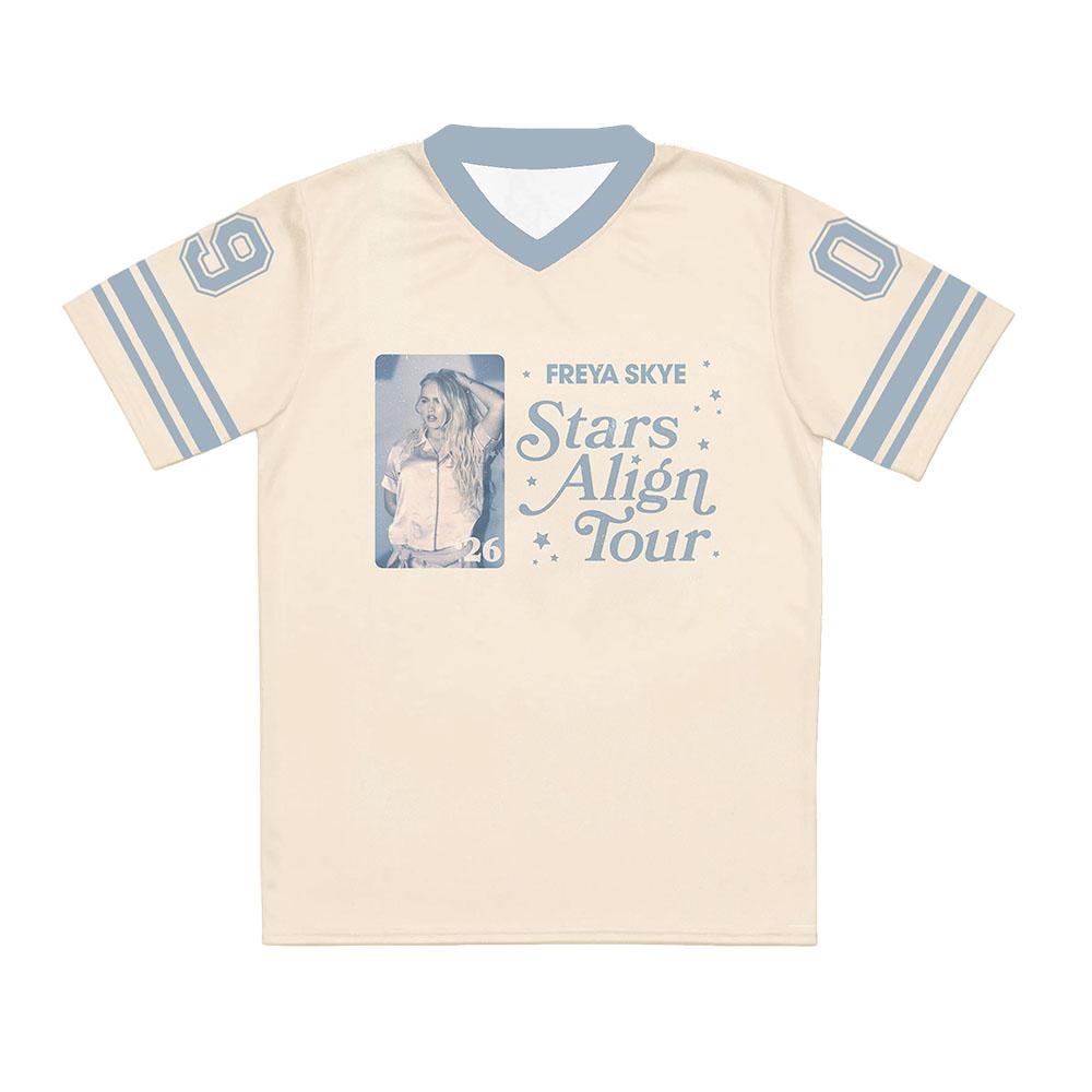 Freya Skye Stars Align Tour 2026 Jersey Football Tee V-neck Loose Summer Short Sleeve T-shirt Design Graphic Print Merch Unisex