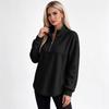 Gefütterter Viertelreißverschluss-Pullover-Sweatshirt für Damen mit Raglanärmeln für Herbst und Winter