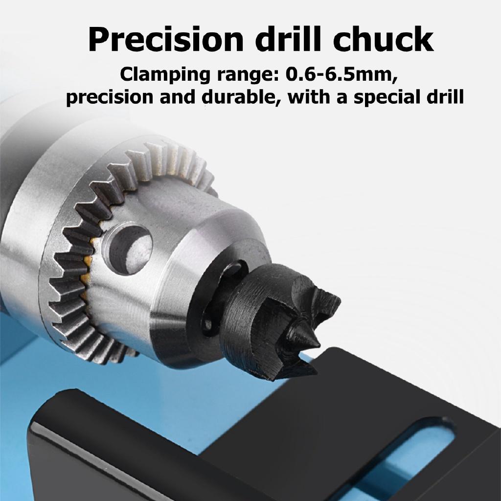 DC 12V-24V Cnc Miniature Lathe DIY Woodworking Lathe Grinding Polishing Beads Drill Mini Beads Machine Rotary Tool Set 150W