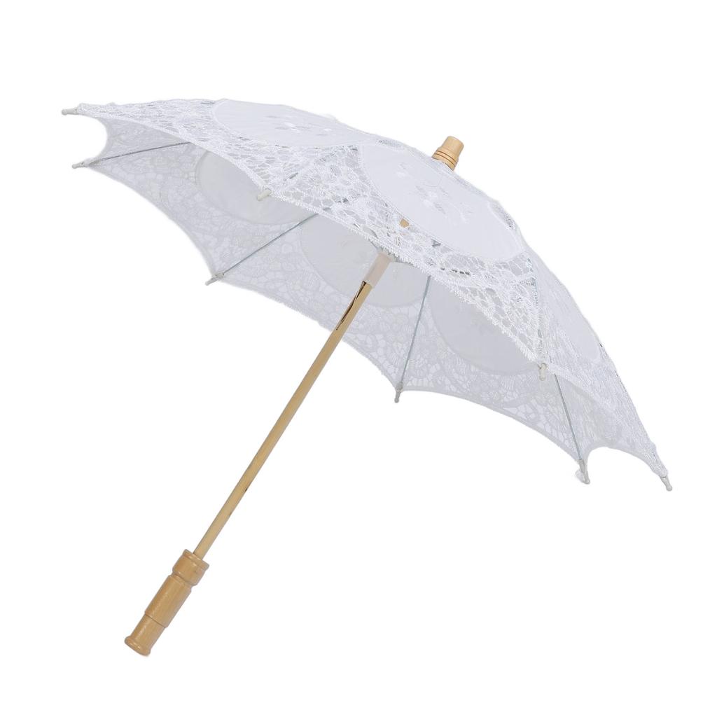 Lace Parasol Umbrella Wedding Bridal Lace Umbrella Decorative Embroidery Flower Umbrella for Photography Prop Party