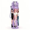 1PC Three Young Ladies Casual Group 750ml Color Plastic Sports Water Bottle Leakproof Flip Straw Lid Suitable for Sports Office Home Use
