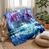 Ocean Life Pattern Theme blanket Lightweight Warm Flannel Blanket Decorative Throw Blanket for Home Decoration