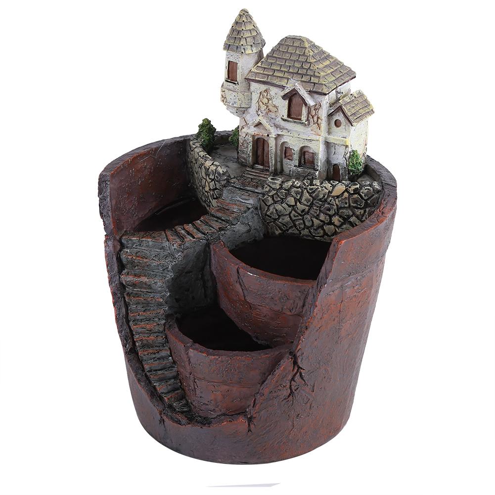 Vaso per piante grasse in resina creativa Contenitore Cesto per erbe e fiori Decorazione per casa e giardino Castello
